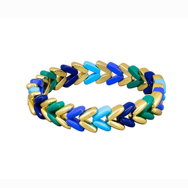 Find Blues Arrow Tile Bracelet - Tiger Tree at Bungalow Trading Co.