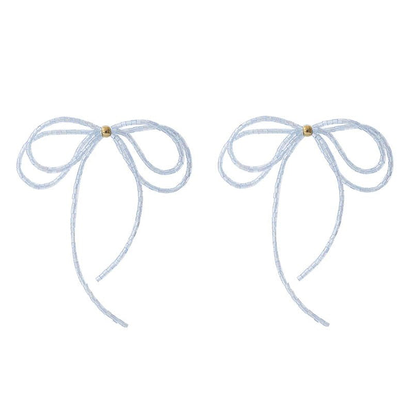 Find Blyss Bow Earrings Blue - Sable & Dixie at Bungalow Trading Co.