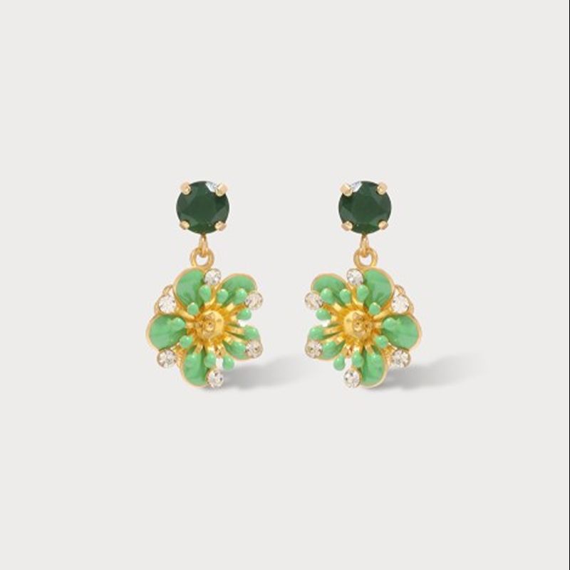 Camelia Baby Earrings Green