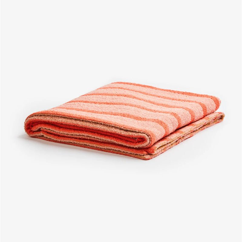 Find Boucle Stripe Red Pink Throw - Bonnie & Neil at Bungalow Trading Co.