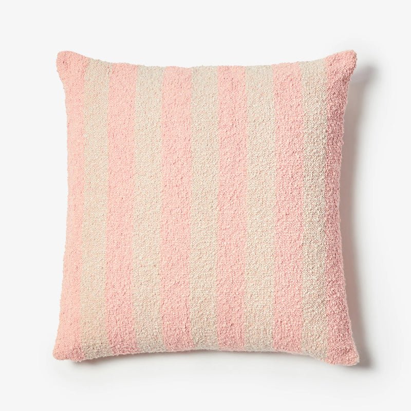 Find Boucle Stripe Soft Pink Cushion 60cm - Bonnie & Neil at Bungalow Trading Co.