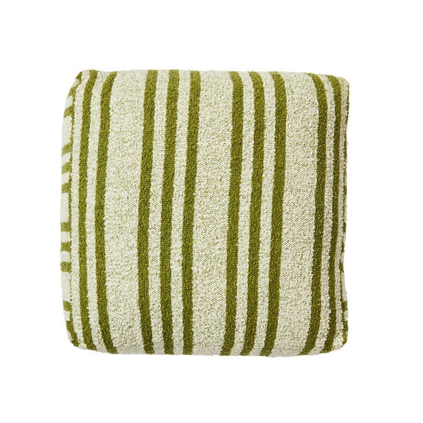 Find Boucle Trio Stripe Khaki Ivory Pouffe - PICK UP ONLY - Bonnie & Neil at Bungalow Trading Co.