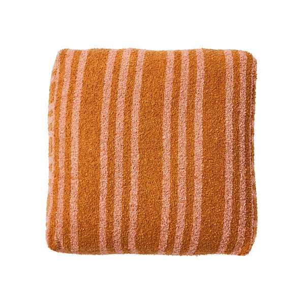 Find Boucle Trio Stripe Tan Pink Pouffe - PICK UP ONLY - Bonnie & Neil at Bungalow Trading Co.