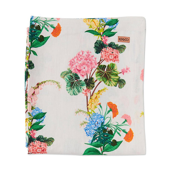 Find Bouquet Beauty Round Linen Tablecloth - Kip & Co at Bungalow Trading Co.