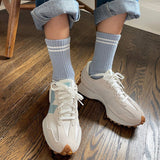 Find Boyfriend Socks Blue Grey - Le Bon Shoppe at Bungalow Trading Co.