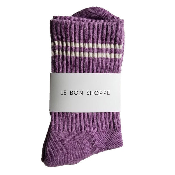 Find Boyfriend Socks Grape - Le Bon Shoppe at Bungalow Trading Co.