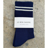 Find Boyfriend Socks Navy - Le Bon Shoppe at Bungalow Trading Co.