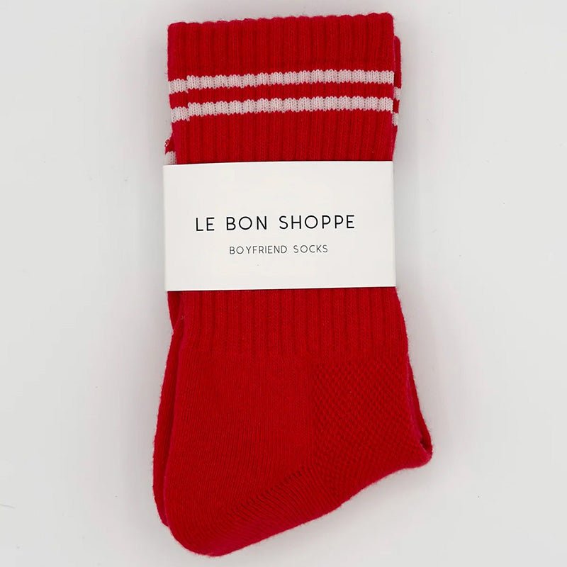 Find Boyfriend Socks Red - Le Bon Shoppe at Bungalow Trading Co.