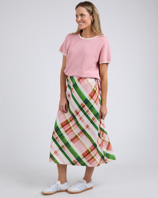 Find Bree Check Skirt - Elm at Bungalow Trading Co.