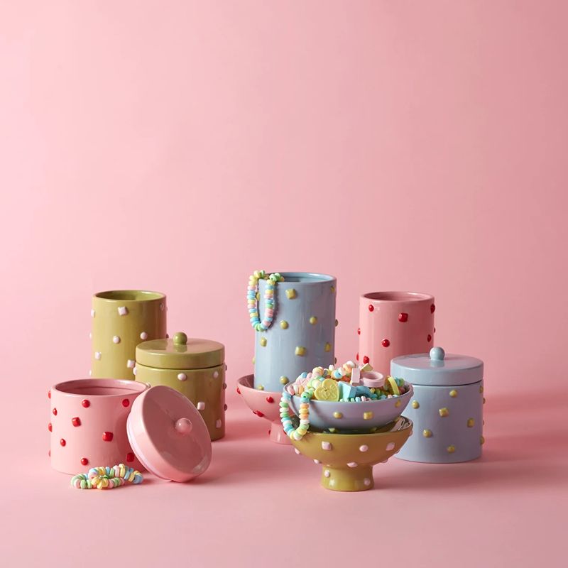 Bejeweled Vase Green & Pink