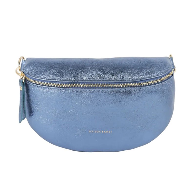 Find Bum Bag Metallic Blue Jeans - Maison Fanli at Bungalow Trading Co.