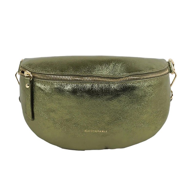 Find Bum Bag Metallic Khaki - Maison Fanli at Bungalow Trading Co.