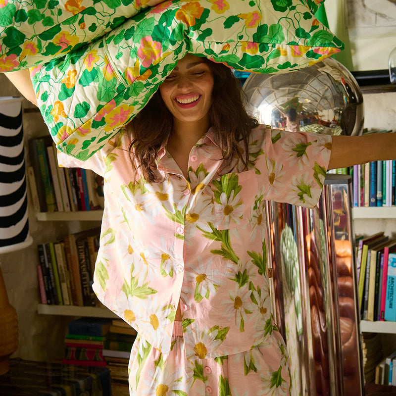 Sweet Daisy Cotton Short Sleeve Shirt & Pant Pyjamas