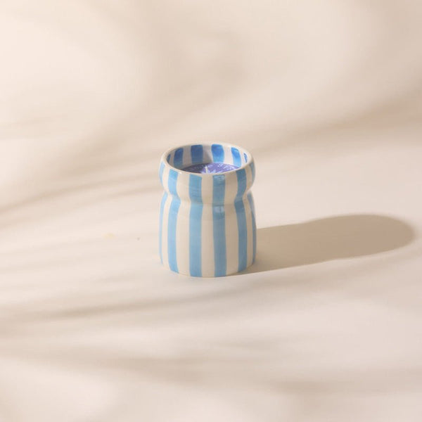 Find Cabana Blue Striped Lost At Sea Candle - Designworks at Bungalow Trading Co.