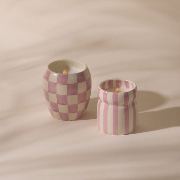 Find Cabana Lavender Striped Grecian Sand Candle - Designworks at Bungalow Trading Co.