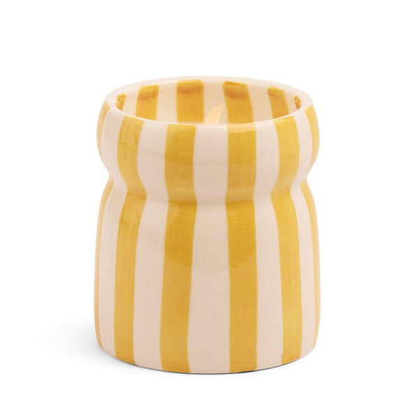 Find Cabana Ochre Striped Gold Coast Candle - Designworks at Bungalow Trading Co.