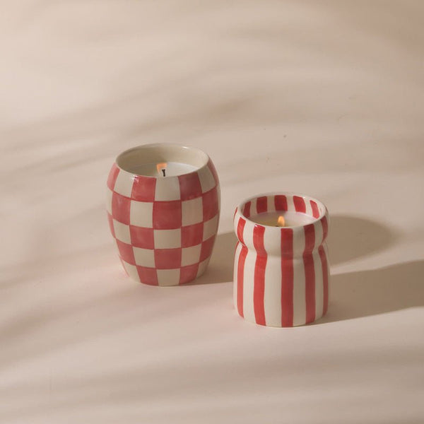 Find Cabana Red Striped Hibiscus Bay Candle - Designworks at Bungalow Trading Co.