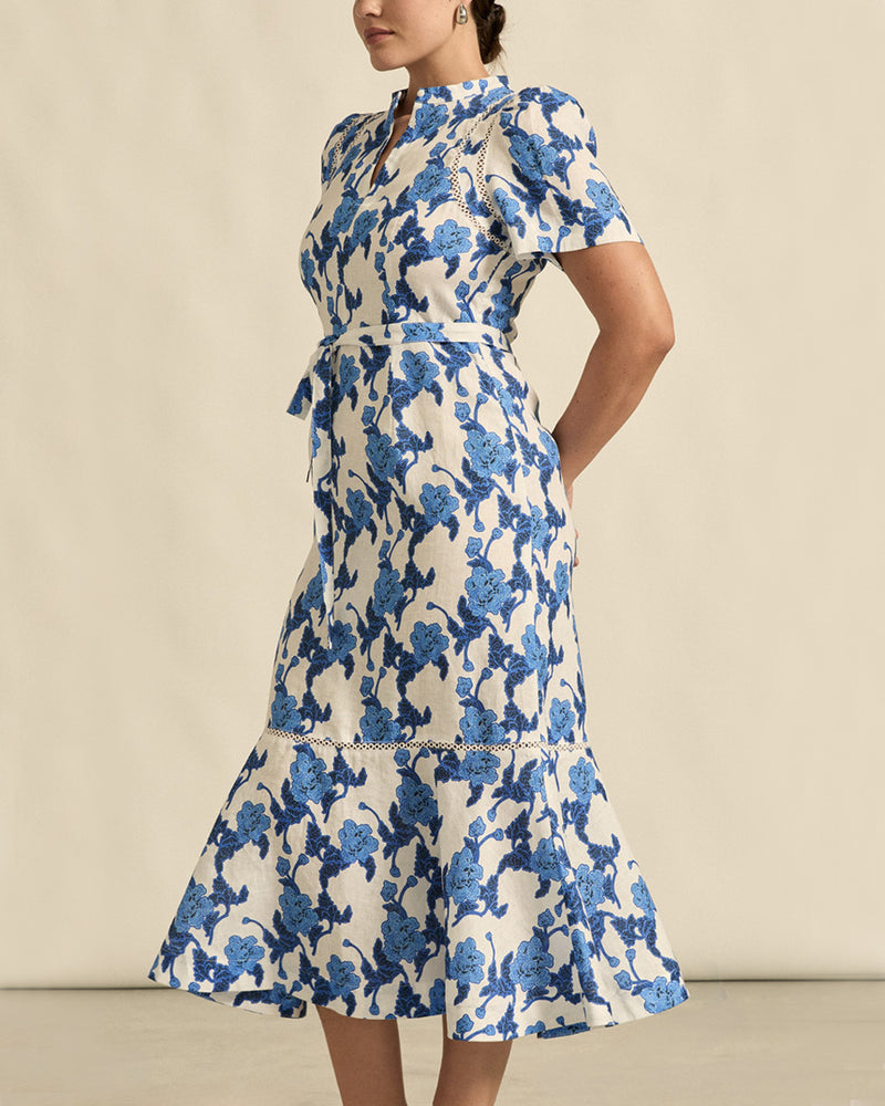Cable Dress Azure Bouquet