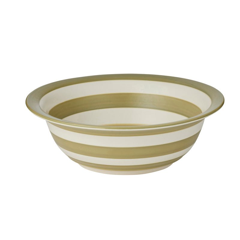 Find Calypso Ceramic Bowl Olive Stripe - Coast to Coast at Bungalow Trading Co.