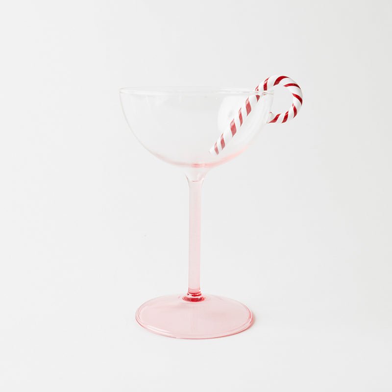 Find Candy Cane Coupe Glass Set of 2 - Kip & Co at Bungalow Trading Co.