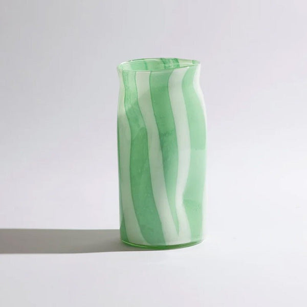 Find Candy Stripe Cylinder Vase Mint/White - Ben David at Bungalow Trading Co.