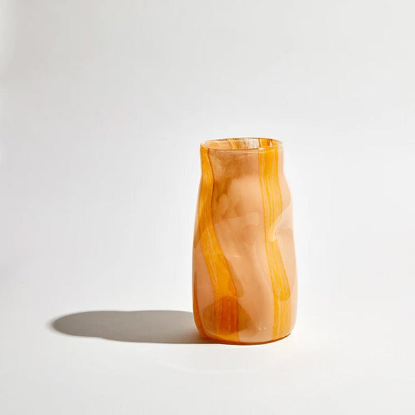 Find Candy Stripe Cylinder Vase Nude/Mango - Ben David at Bungalow Trading Co.