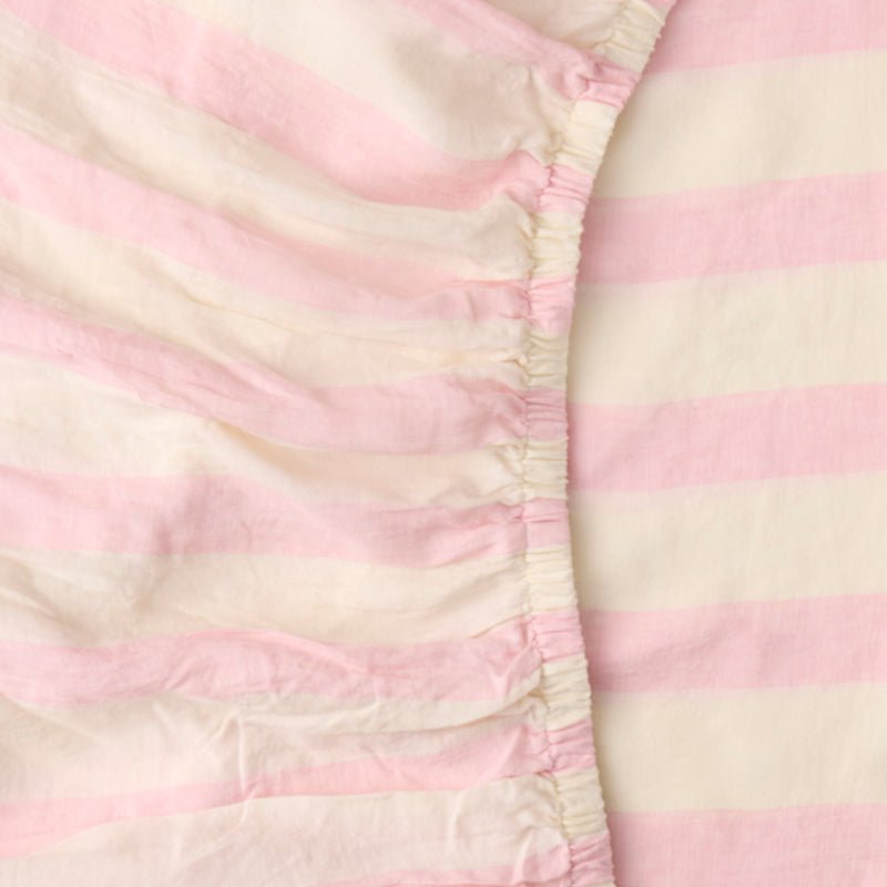 Find Candy Stripe Linen Fitted Sheet - Kip & Co at Bungalow Trading Co.