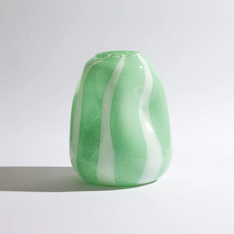 Find Candy Stripe Vase Large Mint/White - Ben David at Bungalow Trading Co.