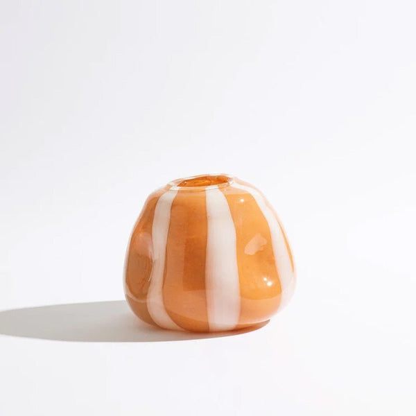 Find Candy Stripe Vase Small Peach/White - Ben David at Bungalow Trading Co.