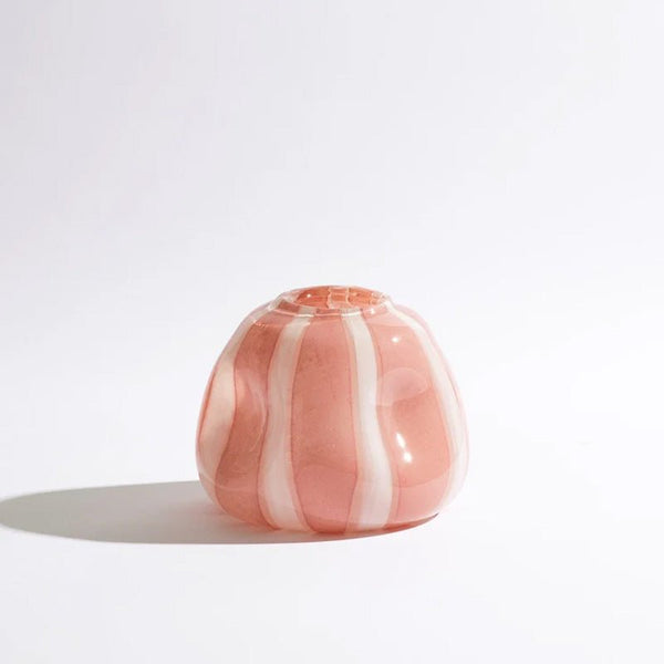 Find Candy Stripe Vase Small Rose/White - Ben David at Bungalow Trading Co.