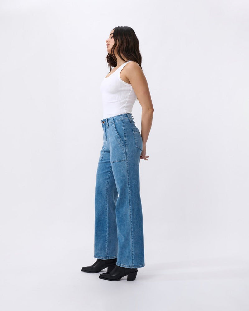 Find Celeste Jeans Long - 70s Blue - Kireina at Bungalow Trading Co.