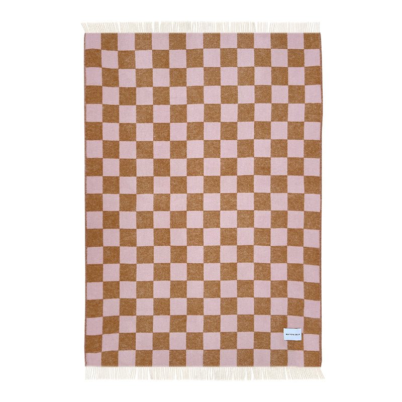 Find Checkerboard Blanket Terra/Pink - Maison Deux at Bungalow Trading Co.