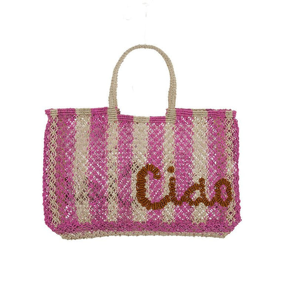 Find Ciao Lavinia Jute Bag Natural/Rose - The Jacksons at Bungalow Trading Co.