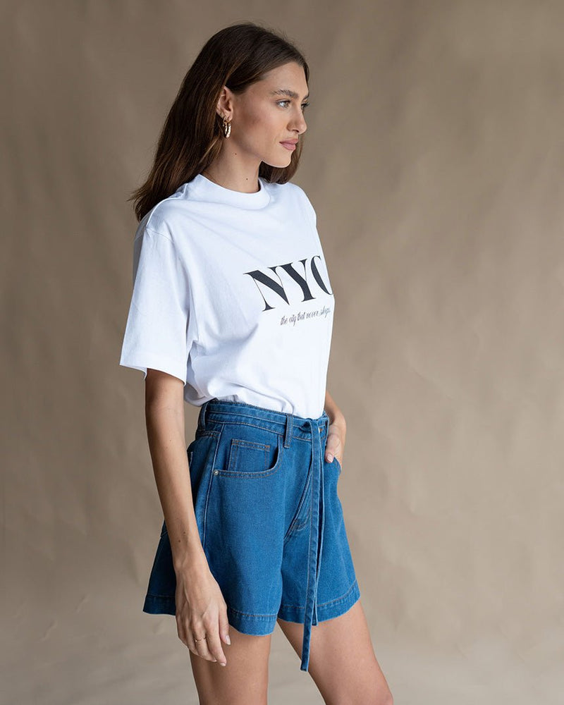 Find City Never Sleeps Tee Chalk - Araminta James at Bungalow Trading Co.