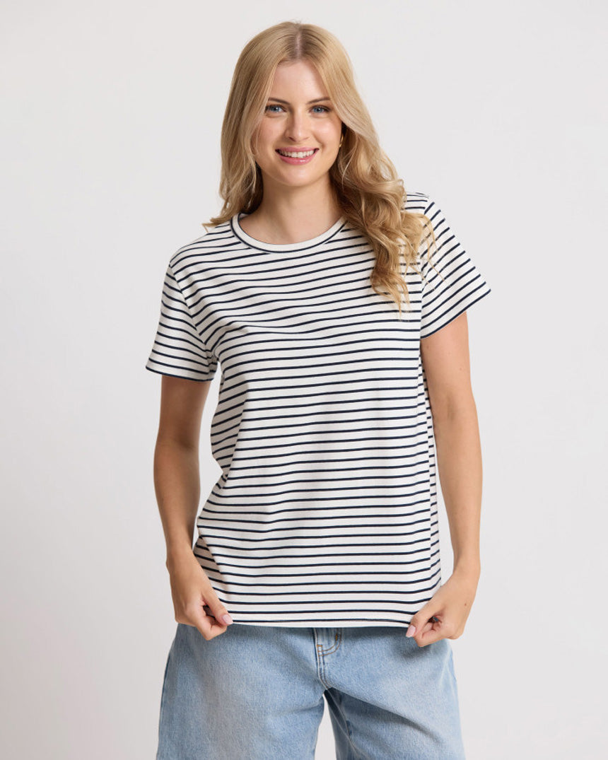 Classic Stripe Tee Navy/White