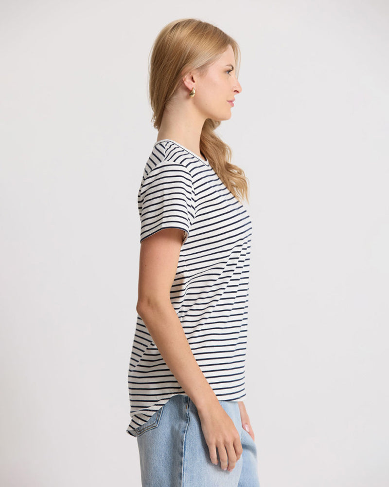Classic Stripe Tee Navy/White