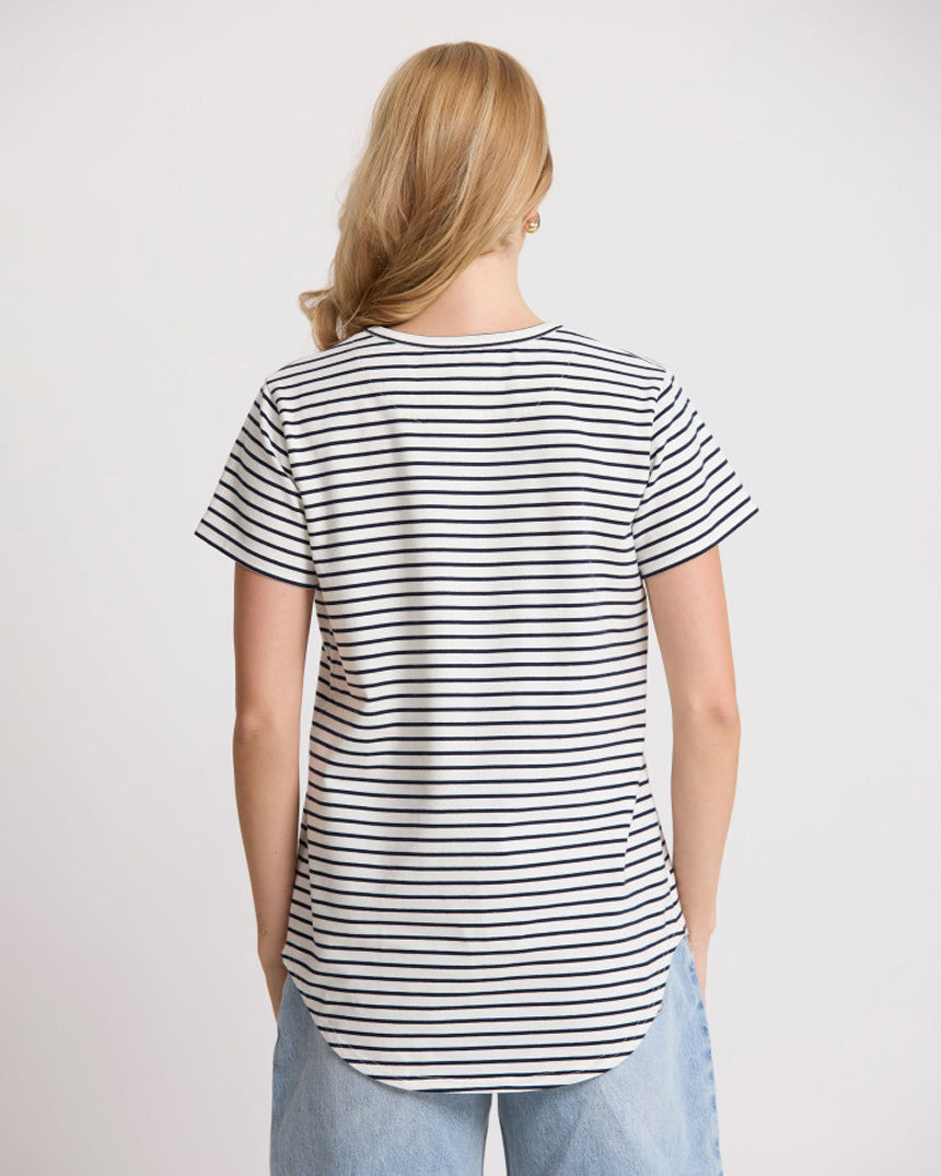 Classic Stripe Tee Navy/White