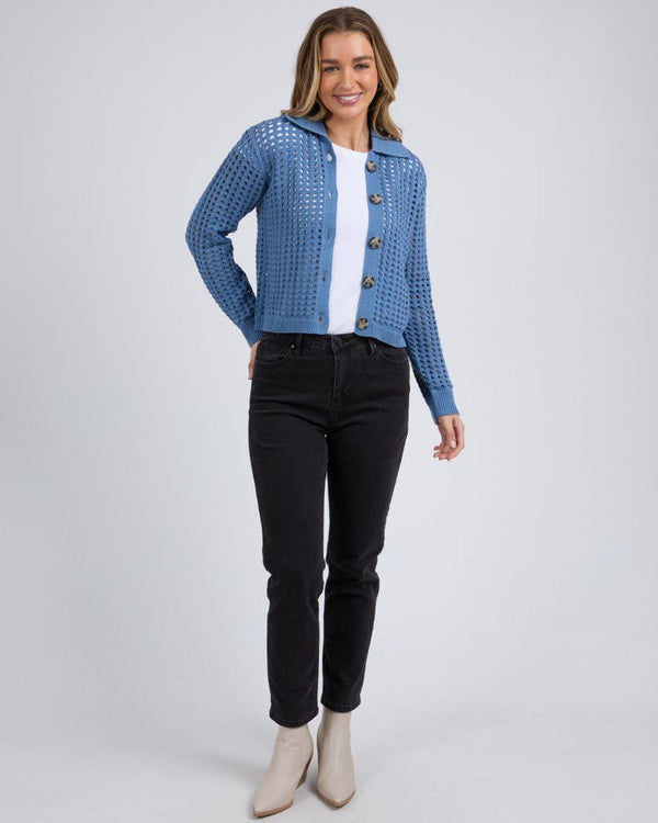 Find Clover Knit Cardi Blue - Foxwood at Bungalow Trading Co.