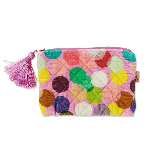 Find Confetti Pink Velvet Cosmetics Purse - Kip & Co at Bungalow Trading Co.