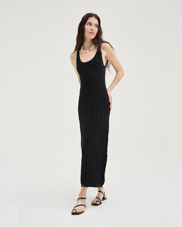 Find Contrast Knit Dress Black - Holiday Shop at Bungalow Trading Co.