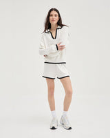 Find Contrast Polo Knit White/Black - Holiday Shop at Bungalow Trading Co.