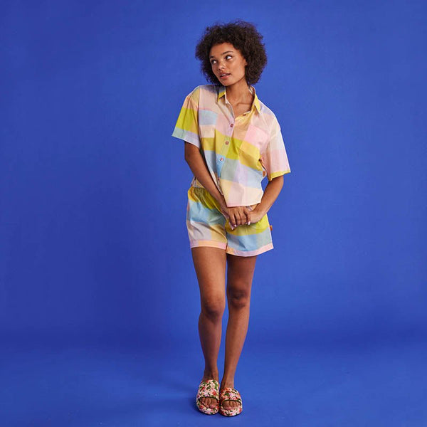 Find Corfu Tartan Short Sleeve & Short Pyjamas - Kip & Co at Bungalow Trading Co.