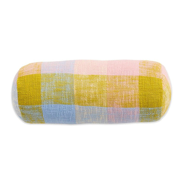 Find Corfu Tartan Woven Bolster Cushion - Kip & Co at Bungalow Trading Co.