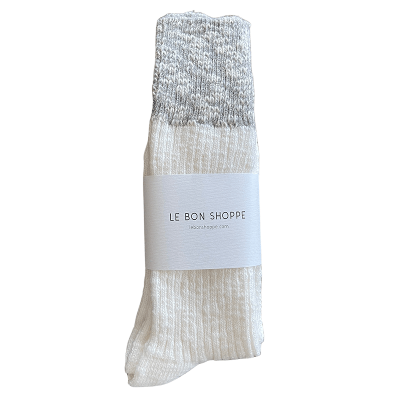 Find Cottage Socks Colour Block White/Heather Grey - Le Bon Shoppe at Bungalow Trading Co.