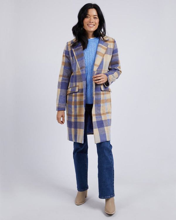 Find Cove Check Coat Navy - Elm at Bungalow Trading Co.