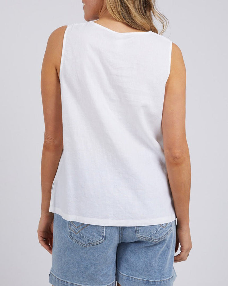 Find Curtis Woven Tank White - Elm at Bungalow Trading Co.