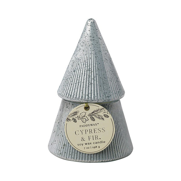 Find Cypress & Fir Stacked Tree Candle White - Designworks at Bungalow Trading Co.