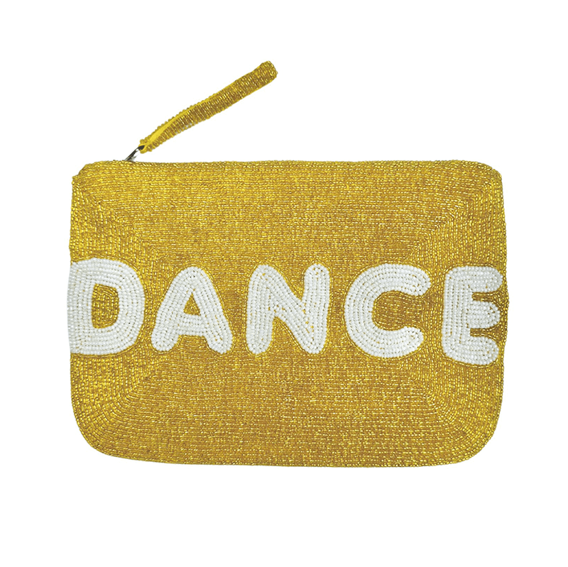 Find Dance Gold/White Beaded Clutch - The Jacksons at Bungalow Trading Co.