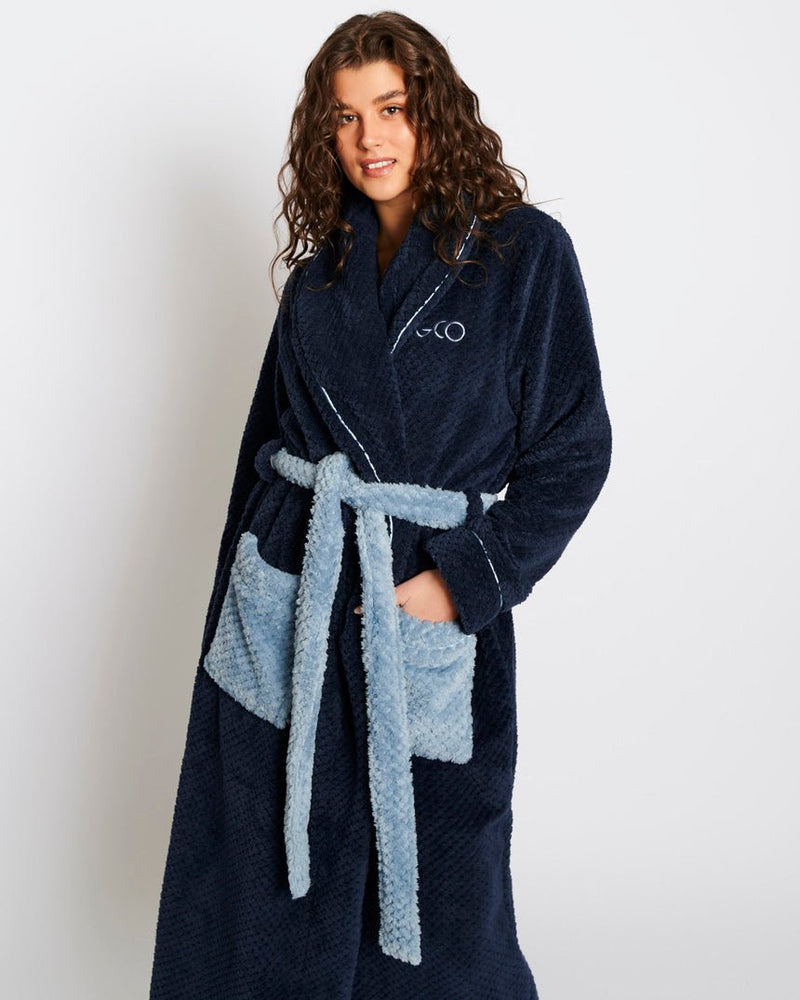 Find Deep Blue Cosy Robe - Kip & Co at Bungalow Trading Co.