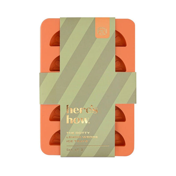 Find Dotty Citrus Wedge Ice Trays Set of 2 Orange + Blush - Designworks at Bungalow Trading Co.